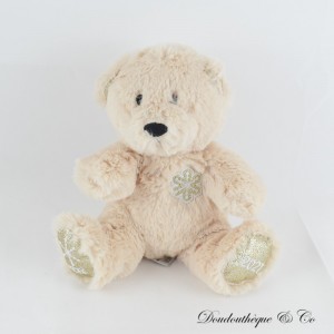 NOCIBÉ Bär Plüsch beige Schneeflocke 2021 sitzend 19 cm