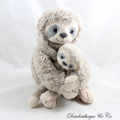 Carrefour TEX Faultier Plüsch Mutter und Baby Beige 33 cm Carrefour TEX Faultier Plüsch Mutter und Baby Beige 33 cm
