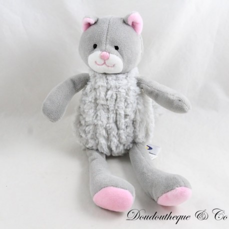 MARY MEYER Katze Plüschtier grau pink 25 cm