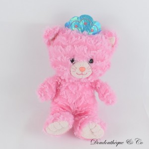 Milly AURORA rosa glänzender Katzenplüsch mit blauer Krone 17 cm