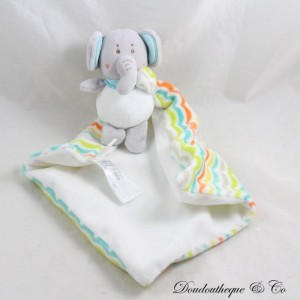 SHIMA Elefant Einstecktuch Kuscheltier grau blau weiß mehrfarbig Wellen 36 cm
