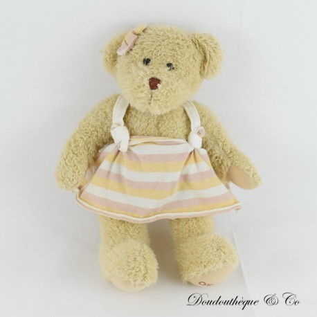 Oscar J-LINE Teddybär Beige Bär Gestreiftes Kleid J Linie 33 cm Oscar J-LINE Teddybär Beige Bär Gestreiftes Kleid J Linie 33 cm