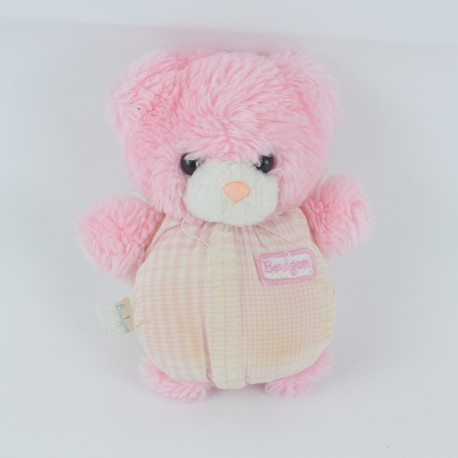 Plüschbär BOULGOM rosa Glockenform Kugel schwarze Augen Vintage 16 cm Plüschbär BOULGOM rosa Glockenform Kugel schwarze Augen Vintage 16 cm