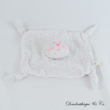 copy of Decke flache Katze BOUT'CHOU Monoprix weiße Sterne rosa quadratisch 19 cm