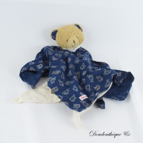 KÄTHE KRUSE Bär Flachdecke Blau und Beige Teddybär Print 39 cm KÄTHE KRUSE Bär Flachdecke Blau und Beige Teddybär Print 39 cm