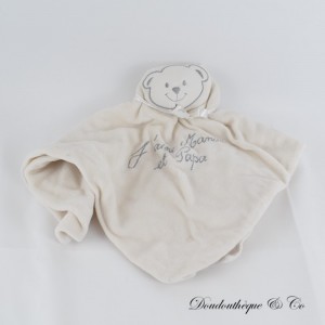 Peluche orsetto piatto FRUIT OF MY PASSION I love mamma e papà beige 30 cm