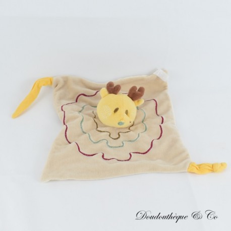 Doudou plat Cerf POMMETTE Renne, Elan beige 25 cm Doudou plat Cerf POMMETTE Renne, Elan beige 25 cm