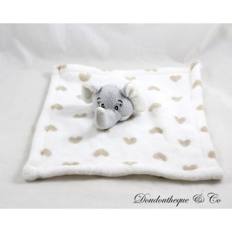 Flaches Elefant Kuscheltier NINGBO HONG LING grau quadratisch weiß beige Herzen 25 cm Flaches Elefant Kuscheltier NINGBO HONG LING grau quadratisch weiß beige Herzen 25 cm