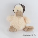 BUKOWSKI Huhn oder Gans Kuscheltier mit beigen Polka Dots, lange Haare, 25 cm