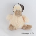 BUKOWSKI Huhn oder Gans Kuscheltier mit beigen Polka Dots, lange Haare, 25 cm