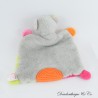 Flaches Kuscheltier Bär TIGEX orange rosa rot grün Glocke 23 cm