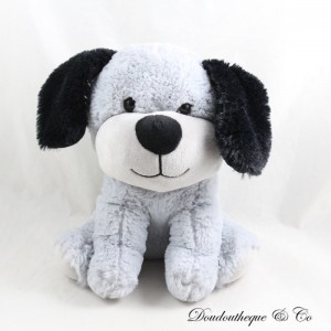 MAX & SAX Carrefour grau schwarz sitzender Hund Plüsch 22 cm