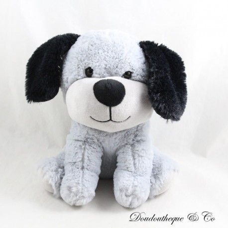 MAX & SAX Carrefour grau schwarz sitzender Hund Plüsch 22 cm MAX & SAX Carrefour grau schwarz sitzender Hund Plüsch 22 cm
