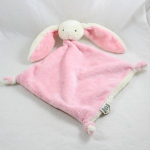 Hase flaches Kuscheltier NATURE PLANET Oeko pink weiß Diamant 40 cm