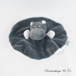 Coperta piatta Hippo ZOOPARC BEAUVAL Ippopotamo Kiwi Grigio e Bianco Rotondo 20 cm