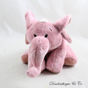 Elefant Plüsch ohne Marke altrosa schwarze Kunststoffaugen 23 cm