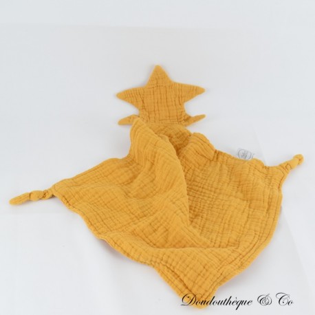 Doudou plat étoile BEBE DOUCEUR Lange moutarde 40 cm Doudou plat étoile BEBE DOUCEUR Lange moutarde 40 cm