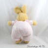 Vintage Plüsch Kaninchen TEX Streifen Rosa Weiß Jumpsuit Stoff 34 cm