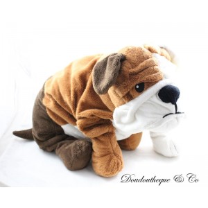 Groß IKEA Gosig Bulldogge Hund Plüsch Braun Weiß 50 cm