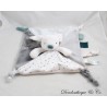 Flache Decke Kaninchen OBAIBI quadratische Tupfen Sterne grau weiß Schnullerclip 27 cm