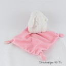 Kaninchen Einstecktuch Kuscheltier TEX BABY rosa weiß Polka Dots 11 cm