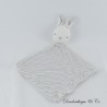 OBAIBI Hase flaches Kuscheltier grau gestreift weiß rautenhintergrund 32 cm
