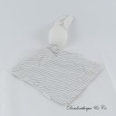 OBAIBI Hase flaches Kuscheltier grau gestreift weiß rautenhintergrund 32 cm