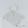 OBAIBI Hase flaches Kuscheltier grau gestreift weiß rautenhintergrund 32 cm
