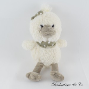 NICOTOY pañuelo blanco pato gris lunar blanco felpa 25 cm