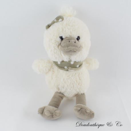 NICOTOY white duck grey bandana white polka dot plush 25 cm NICOTOY white duck grey bandana white polka dot plush 25 cm