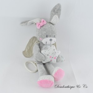 Peluche musicale lapin SIMBA TOYS étoiles gris blanc 27 cm
