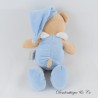 MES PETITS CAILLOUX Cmp Bär Plüsch Blau und Weiß 25 cm