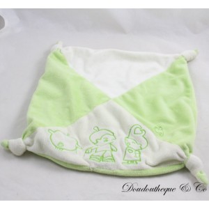 Flaches Kinderkuscheltier CREDIT MUTUEL grün beige