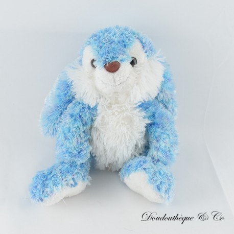 Peluche coniglio SANS MARQUE blu pelo lungo screziato 30 cm Peluche coniglio SANS MARQUE blu pelo lungo screziato 30 cm
