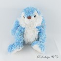 Peluche coniglio SANS MARQUE blu pelo lungo screziato 30 cm