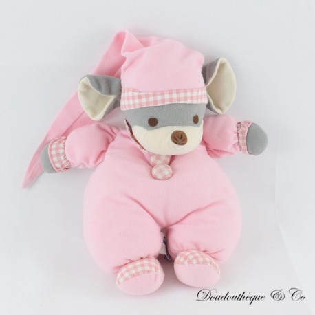 NICO DINGO Maus Plüsch Rosa und Weiß Nachtmütze 28 cm NICO DINGO Maus Plüsch Rosa und Weiß Nachtmütze 28 cm