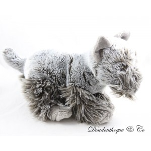 TOYS R US Scottish Terrier Hund Plüsch grau mit langen Haaren und kurzen 32 cm