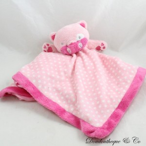 Cat Flat Decke PRIMARK EARLY DAYS rosa Polka Dots weiß Satin Unterseite RARE 45 cm