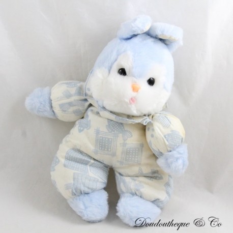 Vintage Plüsch Kaninchen Teddybär Body Stoff Blau Fischzunge gezogen 28 cm Vintage Plüsch Kaninchen Teddybär Body Stoff Blau Fischzunge gezogen 28 cm