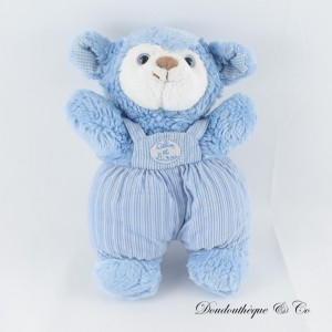 Plüschschaf HUG AND KISSES Vintage Overall in Blau und Weiß 27 cm