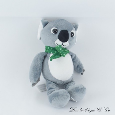 Koala Plüschtier FERRERO KINDER graugrüner Schal mit weißen Tupfen 24 cm