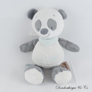 Loulou der Panda musikalischer Plüsch NATTOU grau weiße Bandanas 30 cm