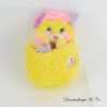 Peluche Popples MATTEL jaune et rose vintage 1986 20 cm