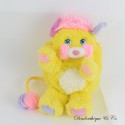 Peluche Popples MATTEL jaune et rose vintage 1986 20 cm
