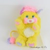 Peluche Popples MATTEL jaune et rose vintage 1986 20 cm