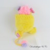 Peluche Popples MATTEL jaune et rose vintage 1986 20 cm