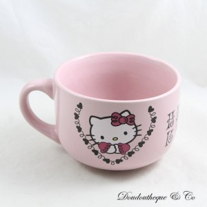 Hello Kitty SANRIO Katze Rosa Schwarz Keramik Becher Schale 16 cm
