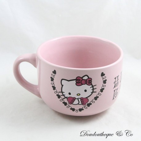 Hello Kitty SANRIO Katze Rosa Schwarz Keramik Becher Schale 16 cm Hello Kitty SANRIO Katze Rosa Schwarz Keramik Becher Schale 16 cm