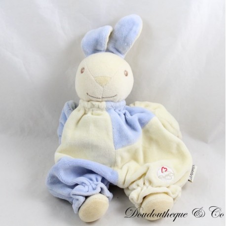 Halbflaches Kaninchen Kuscheltier BESTEVER beige blau Halbflaches Kaninchen Kuscheltier BESTEVER beige blau