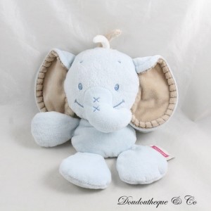 NATTOU Rigolos Flatsie blaubraun halbflaches Elefant Kuscheltier 23 cm